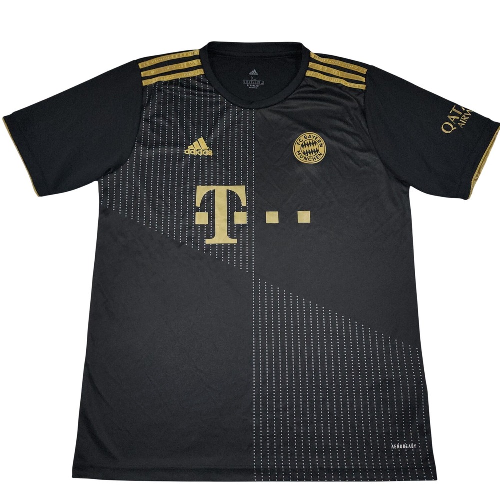 Adidas FC Bayern Munich Jersey Mens XL Black Gold 2021/22 Away AEROREADY Soccer